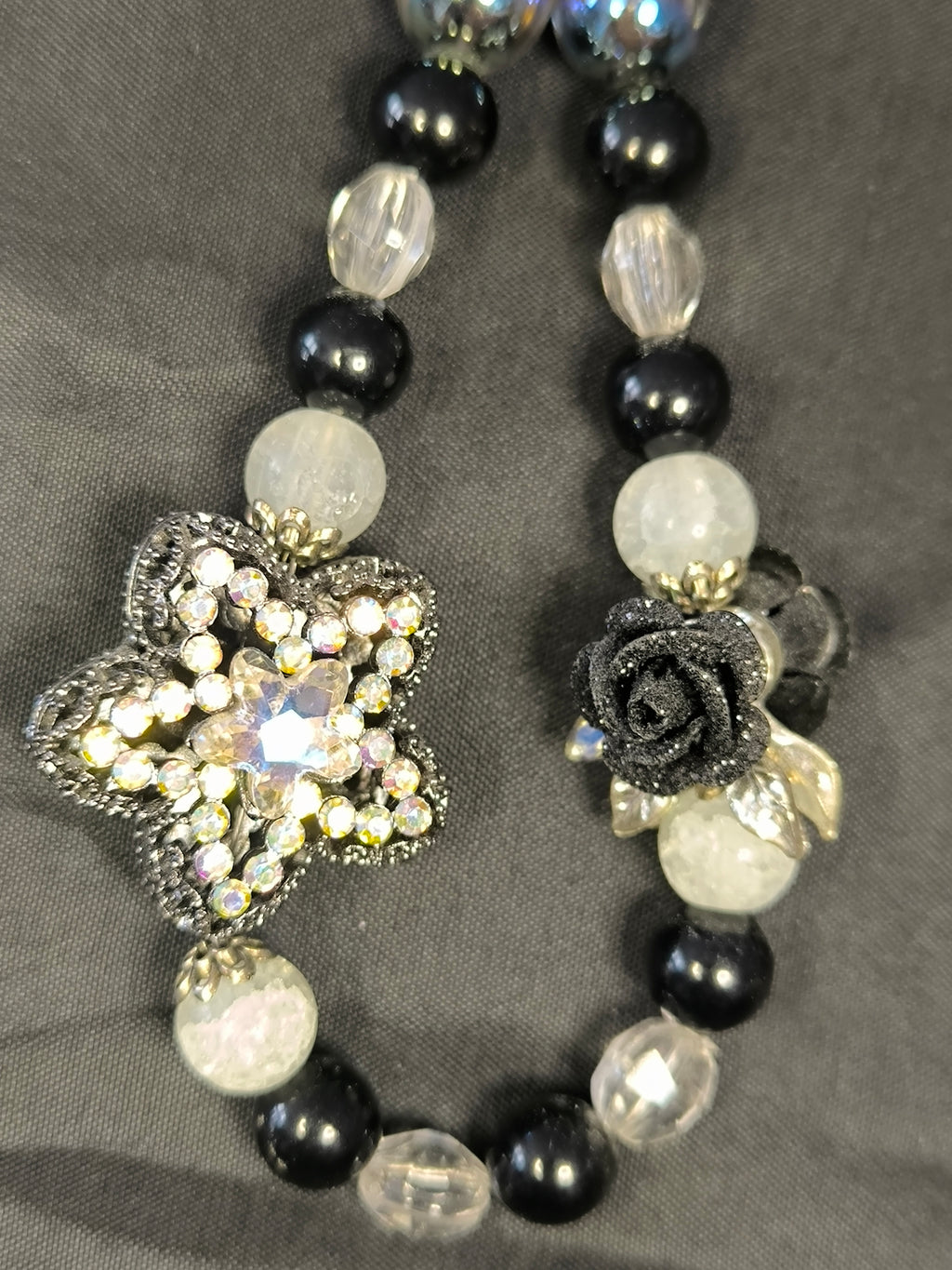 Porte-clés & bijou de téléphone fait main – Perles, Étoile & Rose