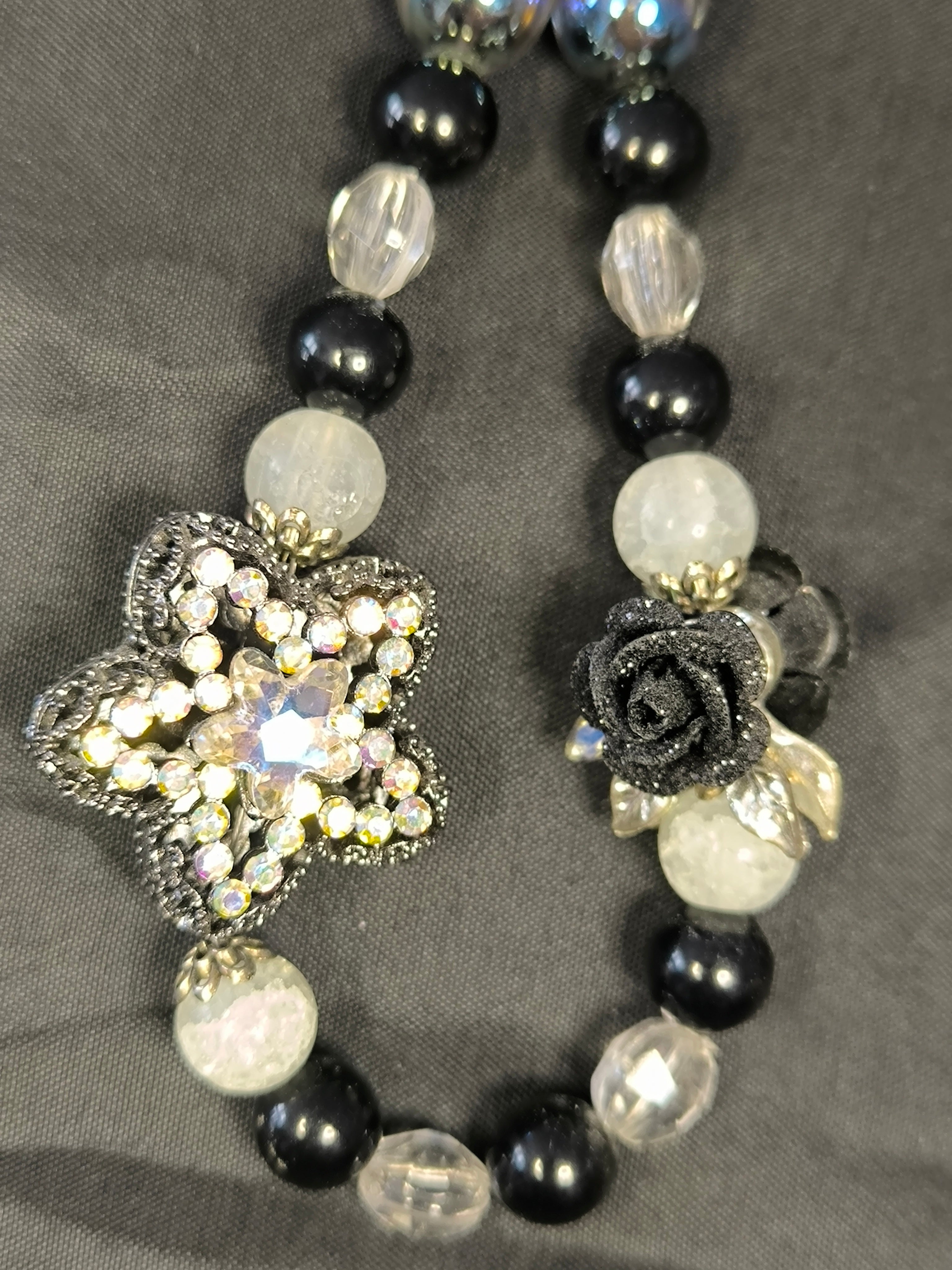 Porte-clés & bijou de téléphone fait main – Perles, Étoile & Rose