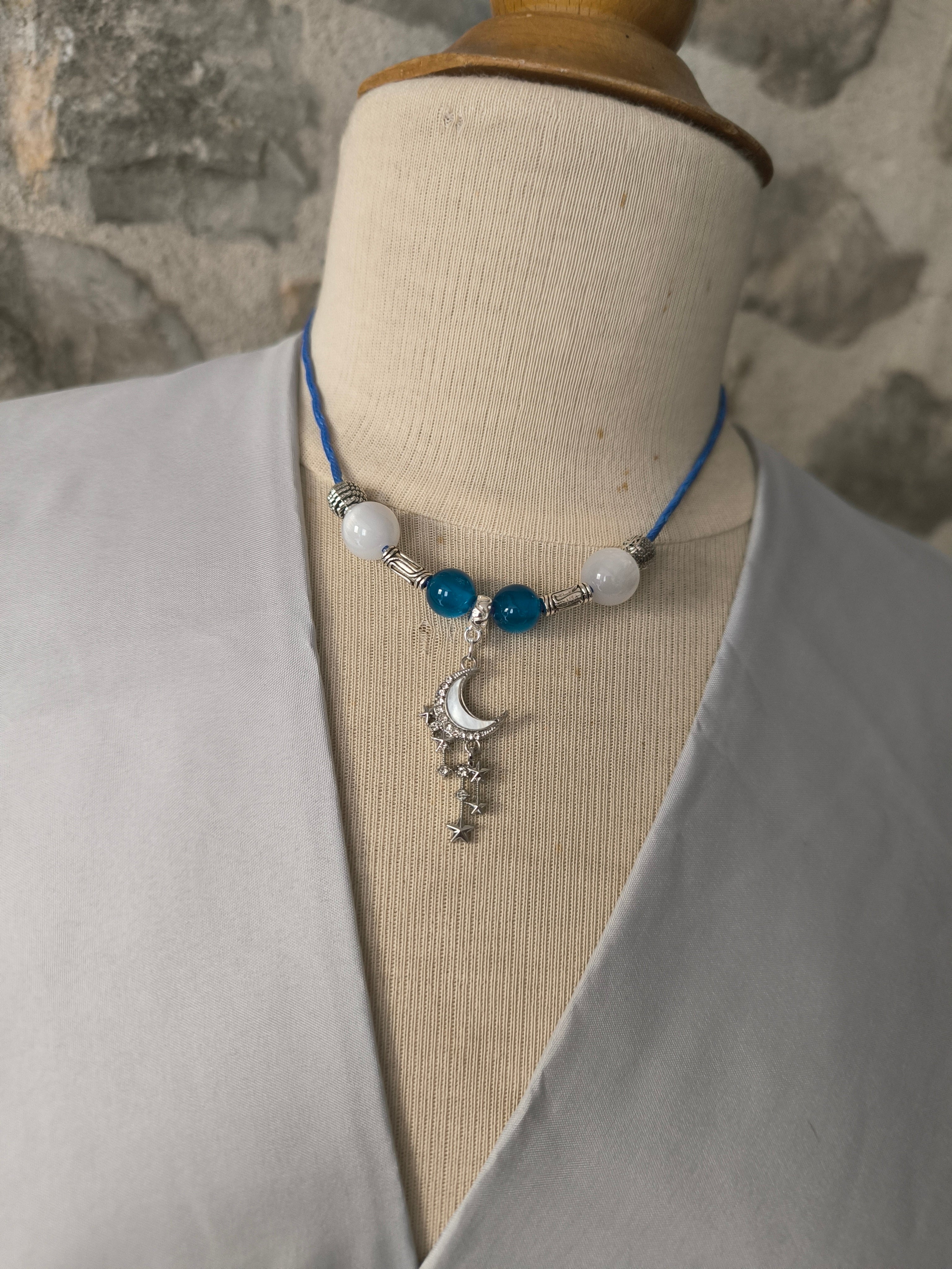 Collier artisanal perles & pendentif chic – Pièce unique fait main | Les Créas de Steffy