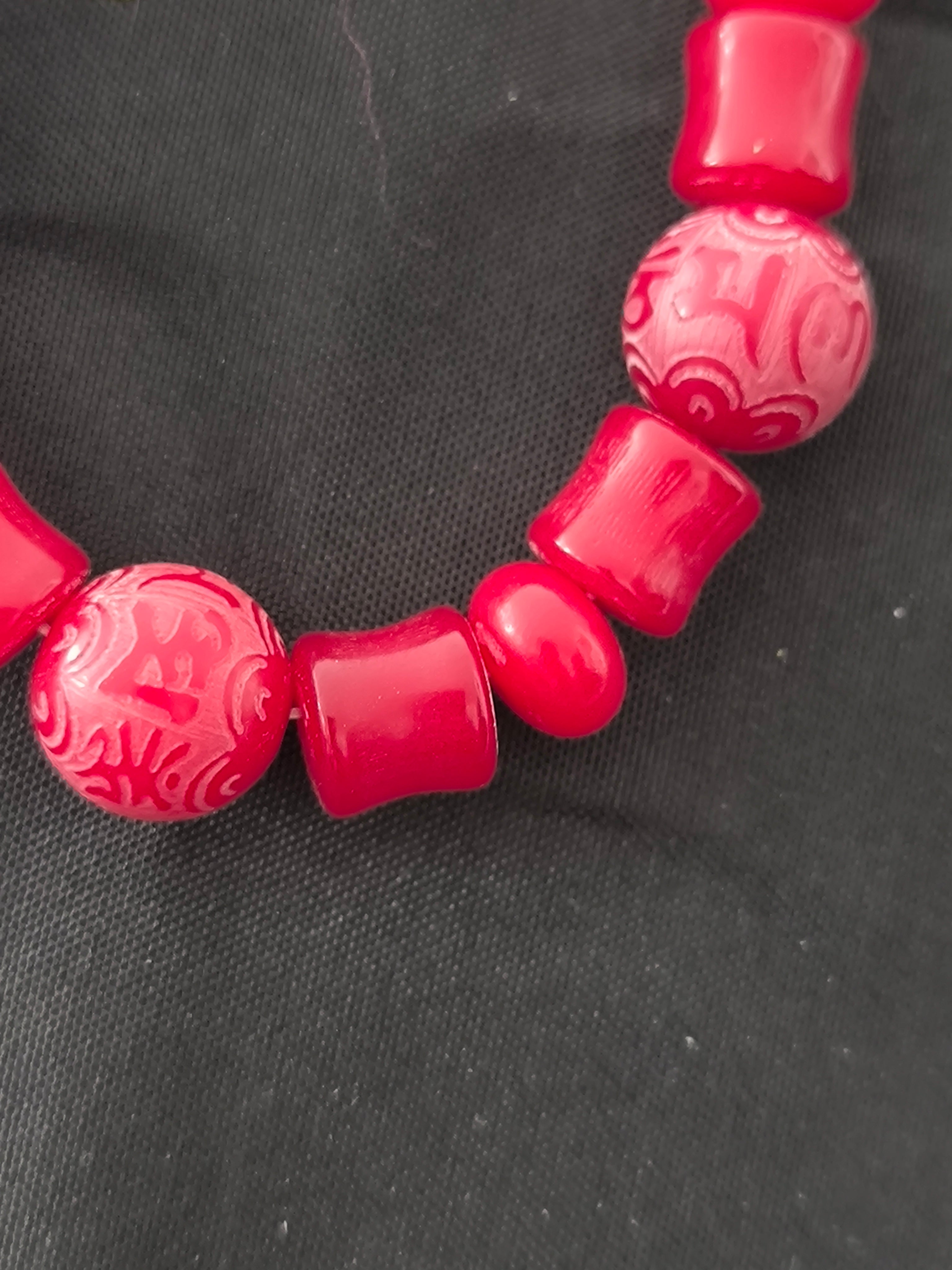 Bracelet en Perles Bodhi Rouge – Porte-Bonheur Fait Main en France