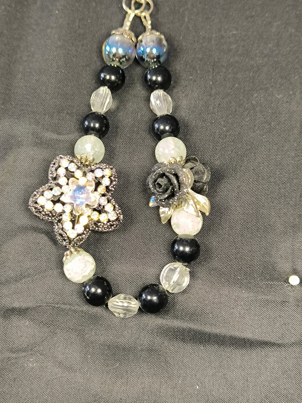 Porte-clés & bijou de téléphone fait main – Perles, Étoile & Rose