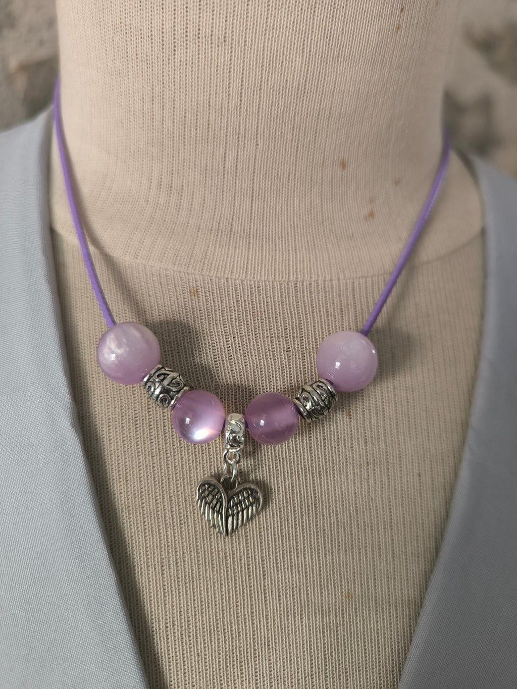 Collier artisanal perles & pendentif romantique – Fait main en France | Les Créas de Steffy
