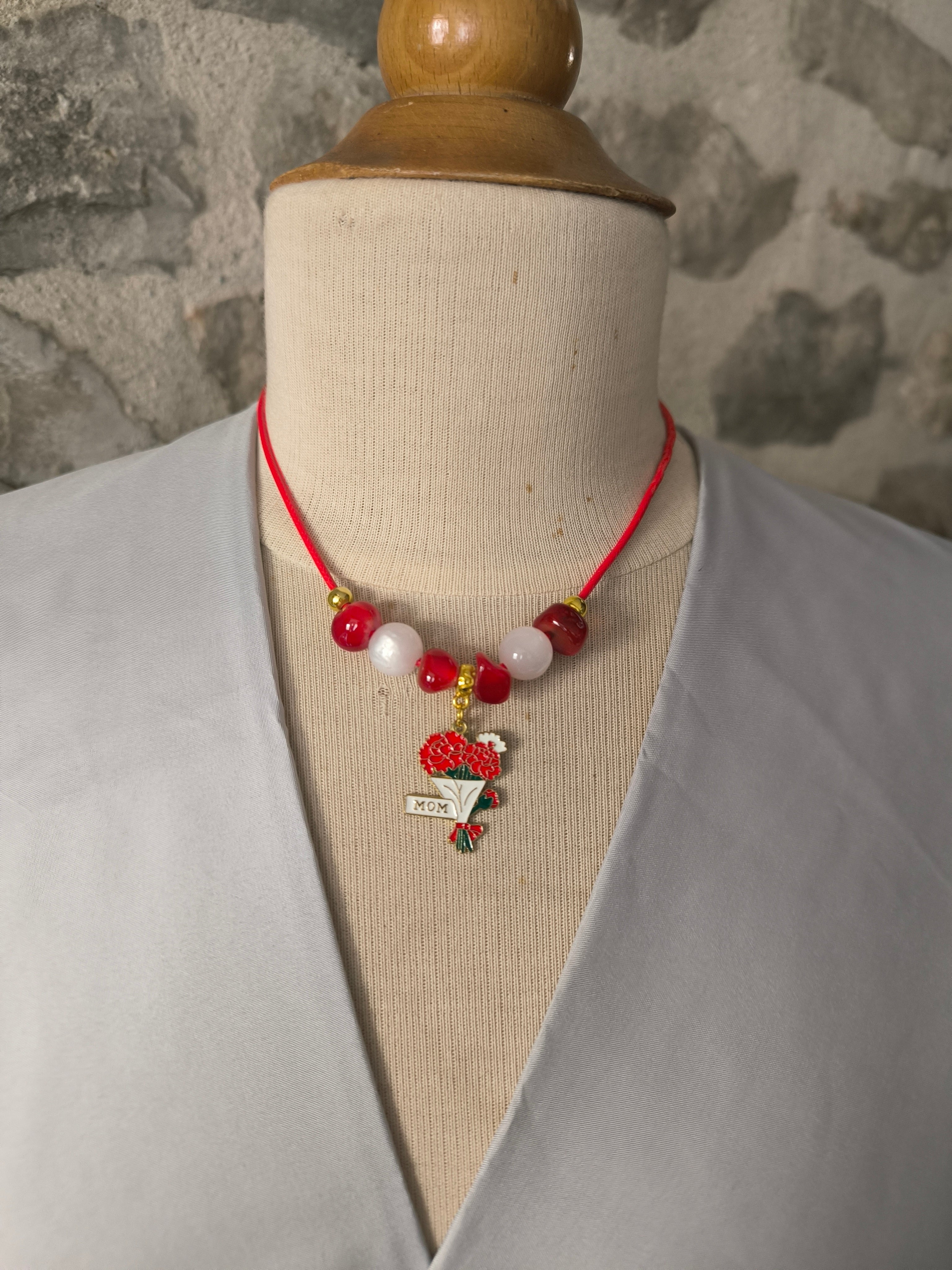 Collier artisanal perles & pendentif élégant – Bijou intemporel fait main | Les Créas de Steffy