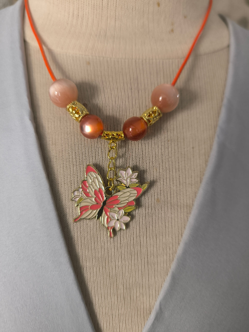 Collier artisanal perles & pendentif minimaliste – Fait main en France | Les Créas de Steffy