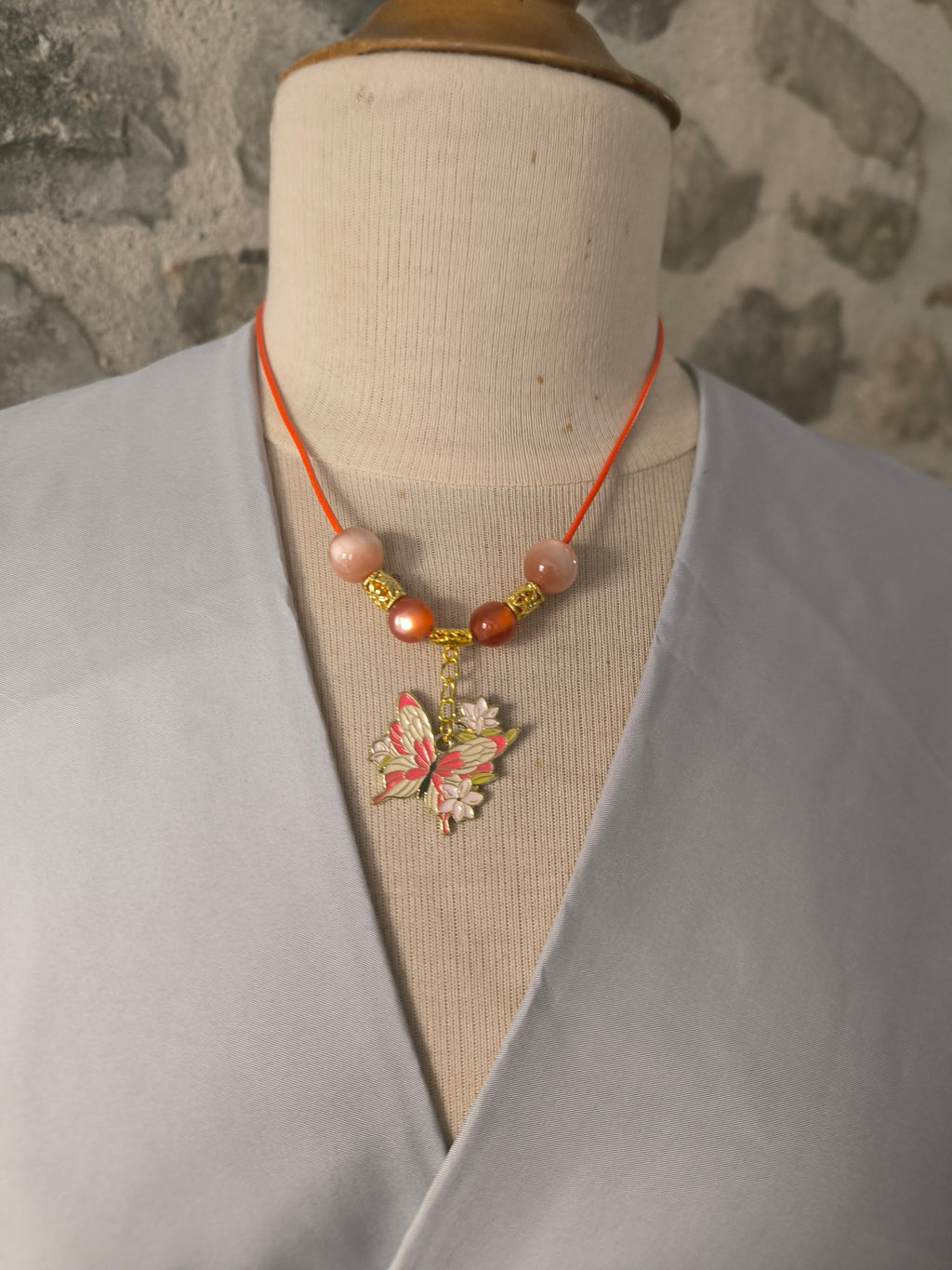 Collier artisanal perles & pendentif minimaliste – Fait main en France | Les Créas de Steffy