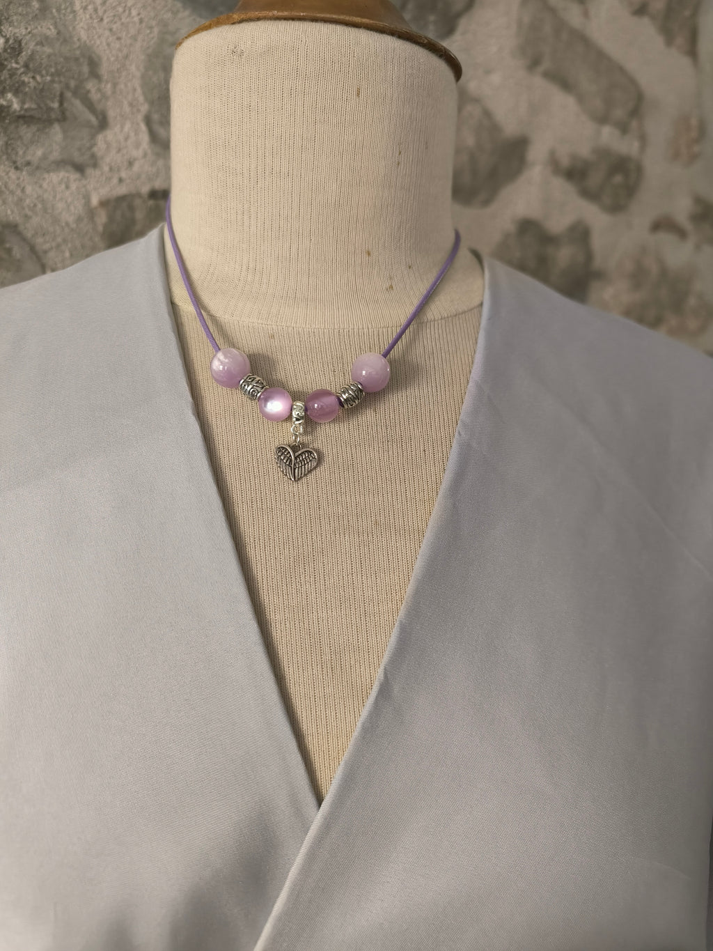 Collier artisanal perles & pendentif romantique – Fait main en France | Les Créas de Steffy