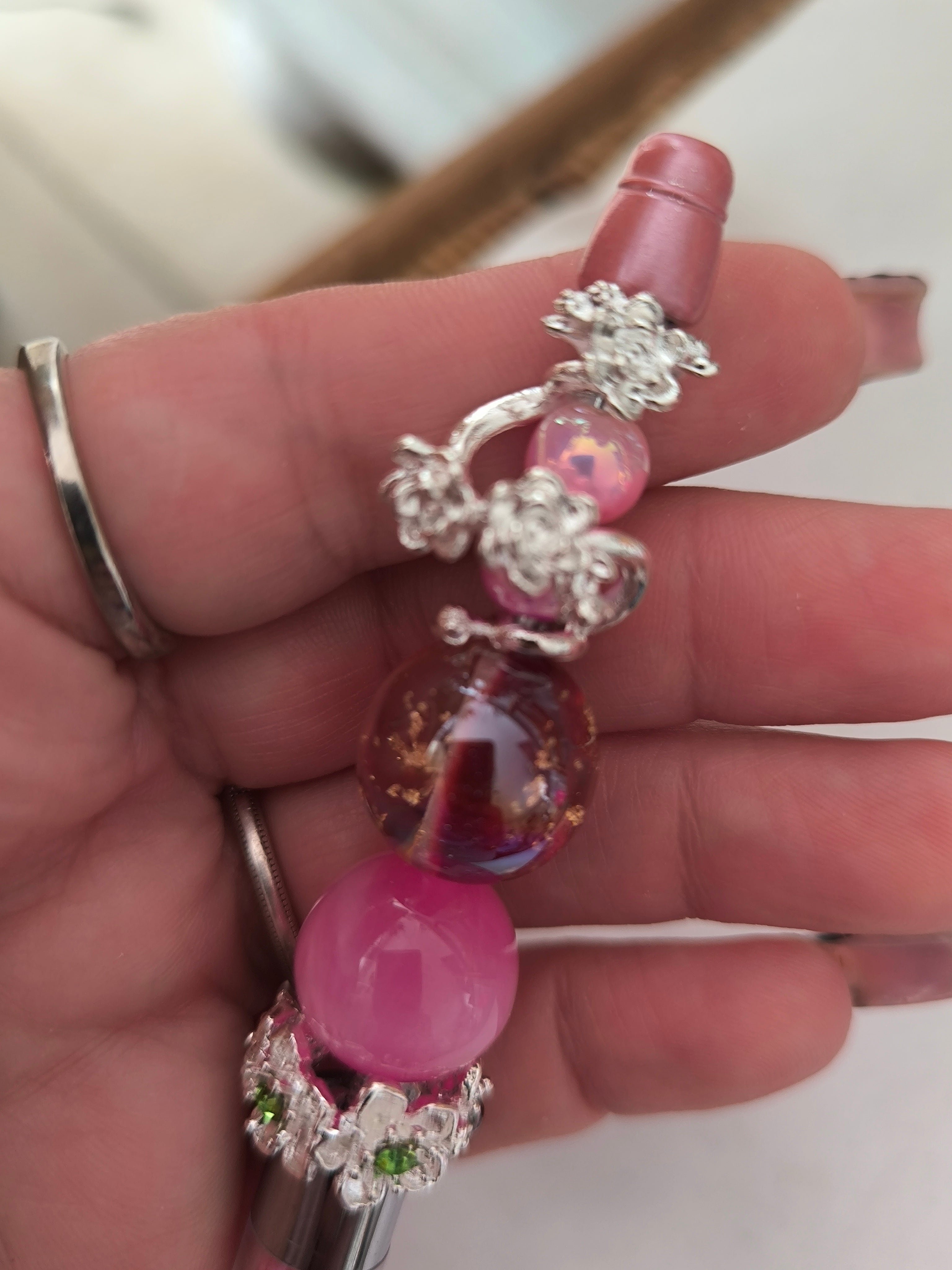 Stylo fait main – Perles acrylique, strass & acier | Les Créas de Steffy