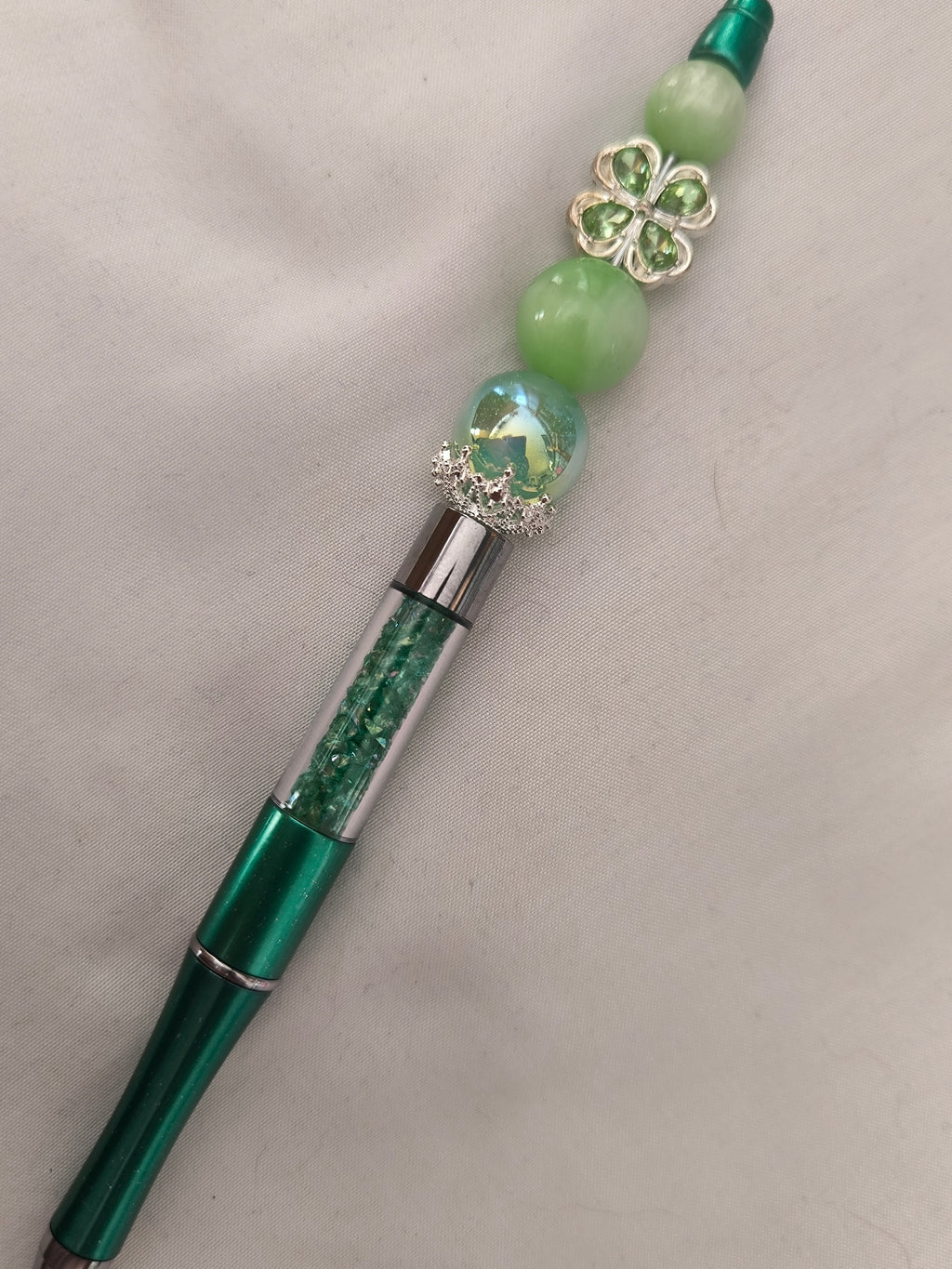 Stylo Fait Main Élégant - Perles Acrylique, Strass & Acier