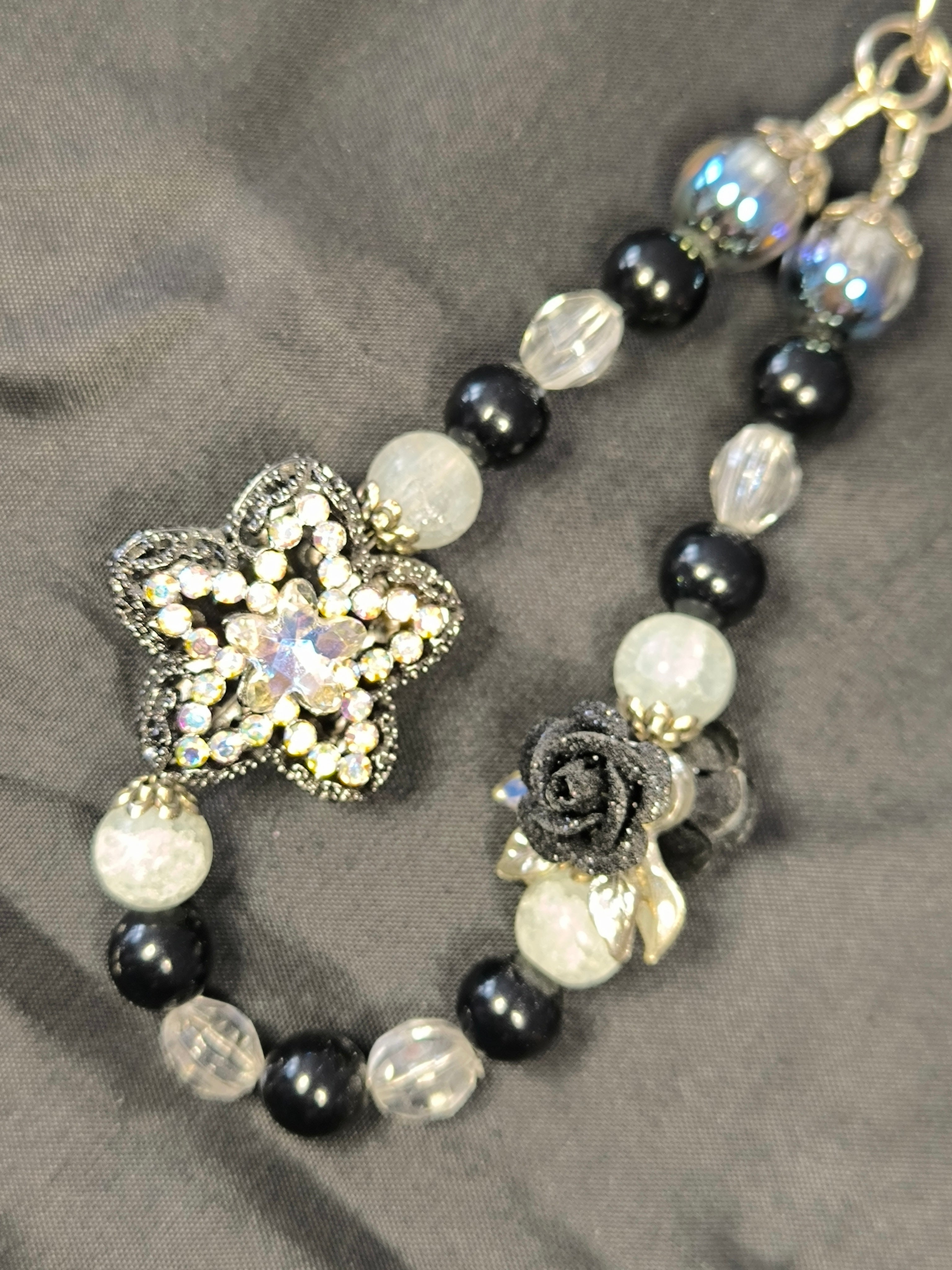 Porte-clés & bijou de téléphone fait main – Perles, Étoile & Rose